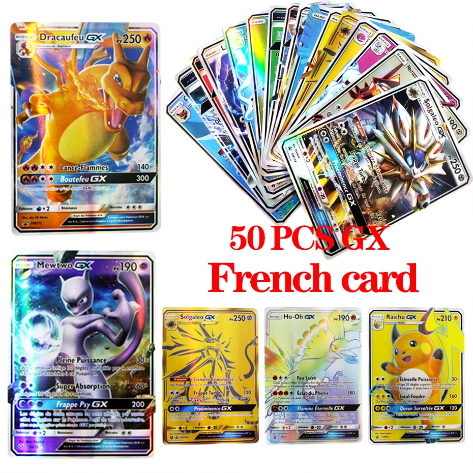 

10-50PCS Pokemon French Version GX EX V VMAX card Shining TAKARA TOMY TAG TEAM Cards Game Battle Carte Trading Children Toy