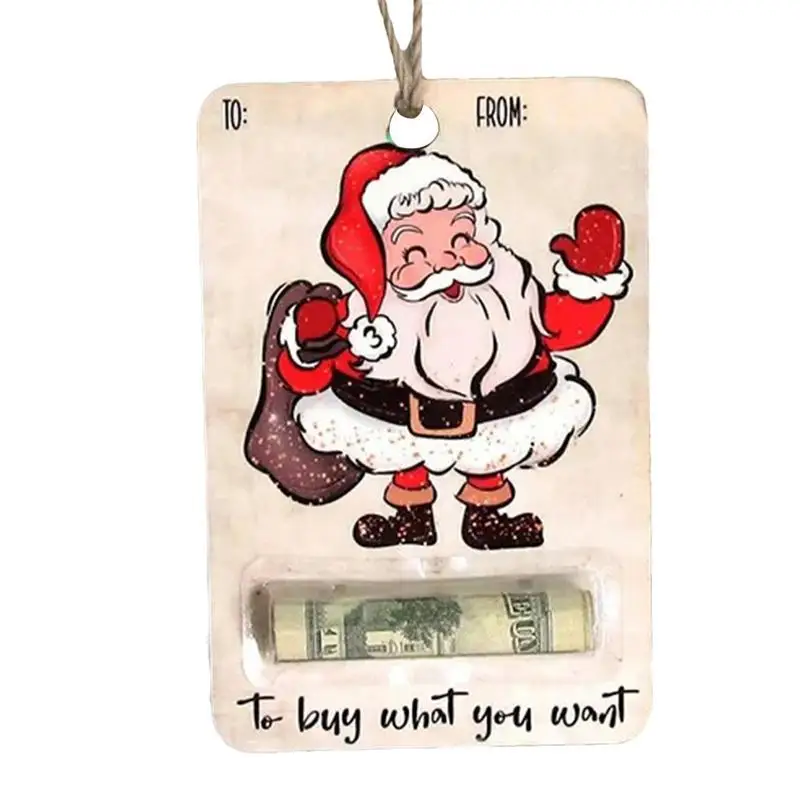 Рождественское украшение для наличных денег деревянный держатель с надписью