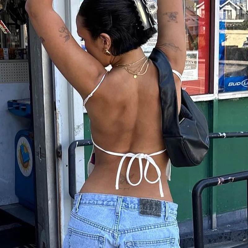 Готические женские укороченные топы без рукавов сексуальная одежда Y2k бандажные
