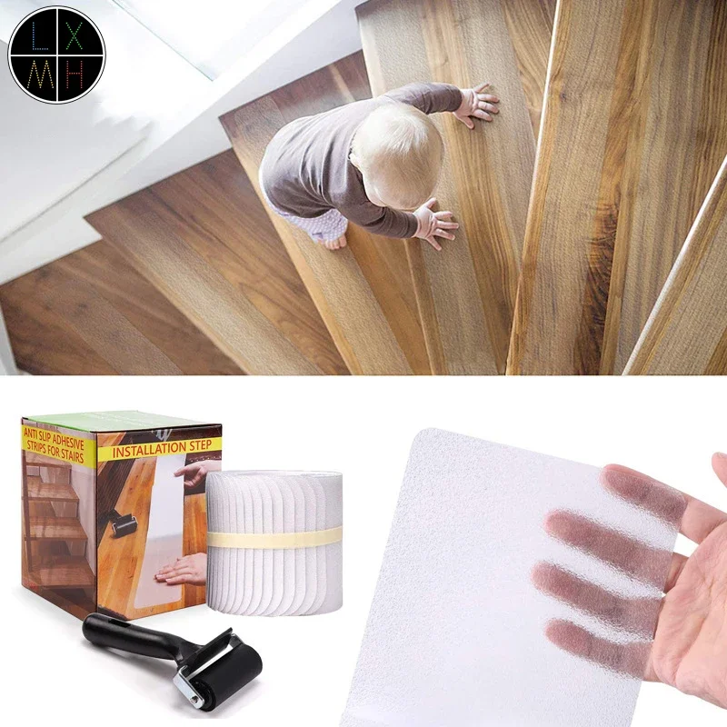 

15 шт., нескользящая прозрачная клейкая лента для лестницы