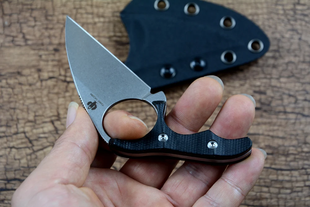 Два солнцезащитных фиксирующих ножа 14C28N лезвие с черной ручкой Kydex чехол для