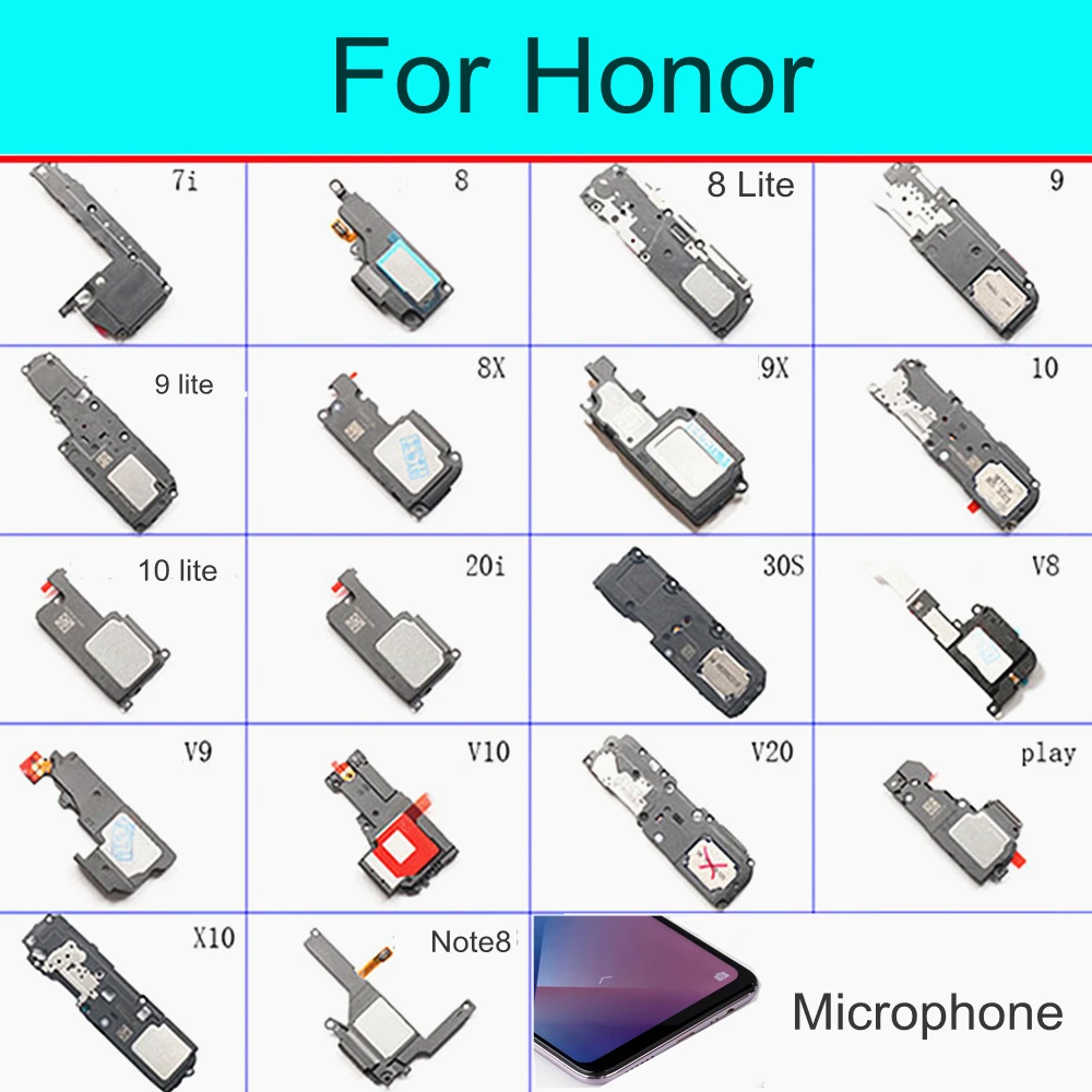 

Bottom Loudspeaker Sound Buzzer Ringer Loud Speaker For Honor 7i 8 9 8X 9X 10 20i 30S V8 V9 V10 V20 Play Lite X10 Note8