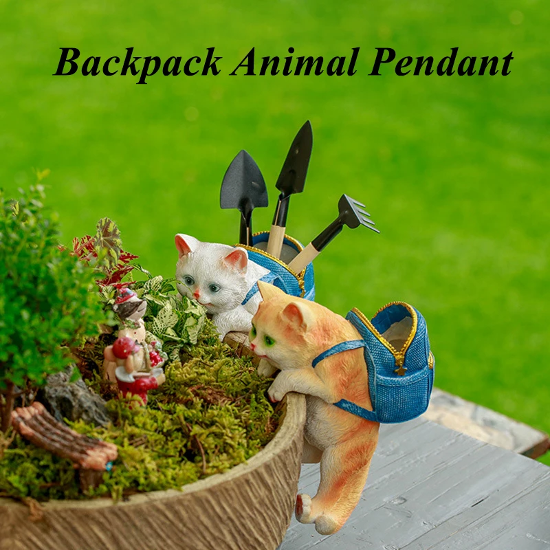 

New Cute Cat Dog Hanging Cup Resin Decoration Animal Flower Basket Edge Decor for Garden Design Potted Plants Hugger Ornament