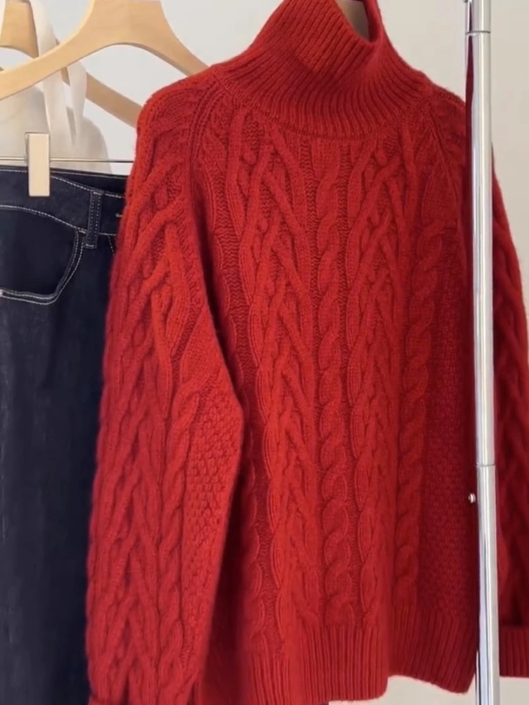 Красный свитер Twist Женский европейский товар Популярный изысканный