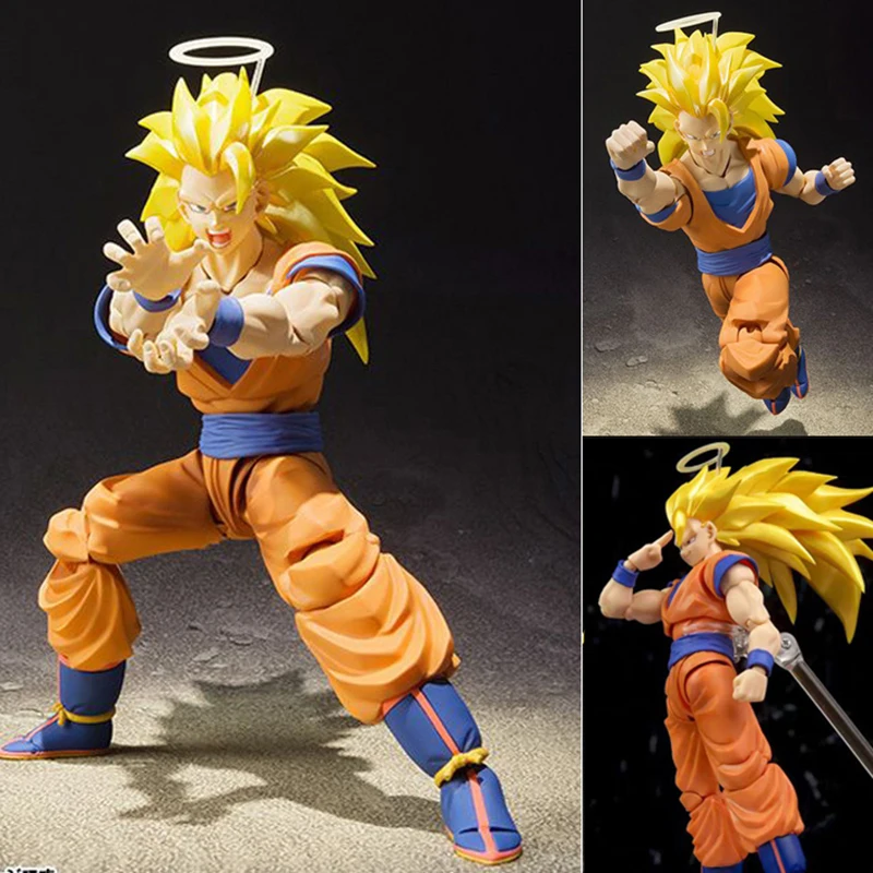 

16cm Dragon Ball Super Saiyan 3 Goku Action Figure SHF Anime Movable PVC Collection Doll Figurine Kakarotto Son Goku Figma Toys