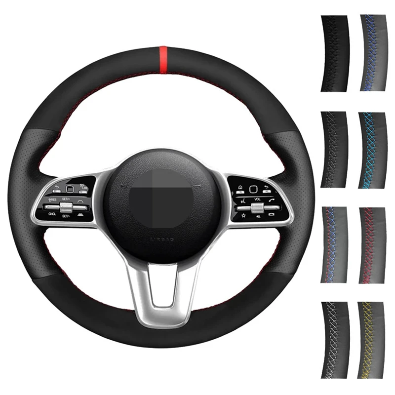 

Car Steering Wheel Cover Braid Wearable Suede For Mercedes-Benz A-Class B-Class C-Class E-Class CLS-Class GLE-Class GLA-Class