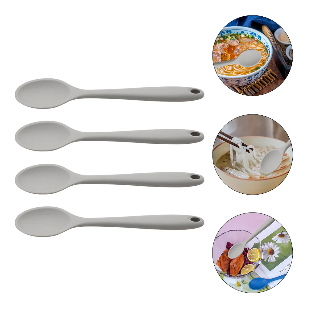 

Spoons Spoon Mixing Silicone Cooking Fruit Serving Rubber Paddle Rice Stirring Teaspoon Baking Utensils Scoop Tablespoon Honey