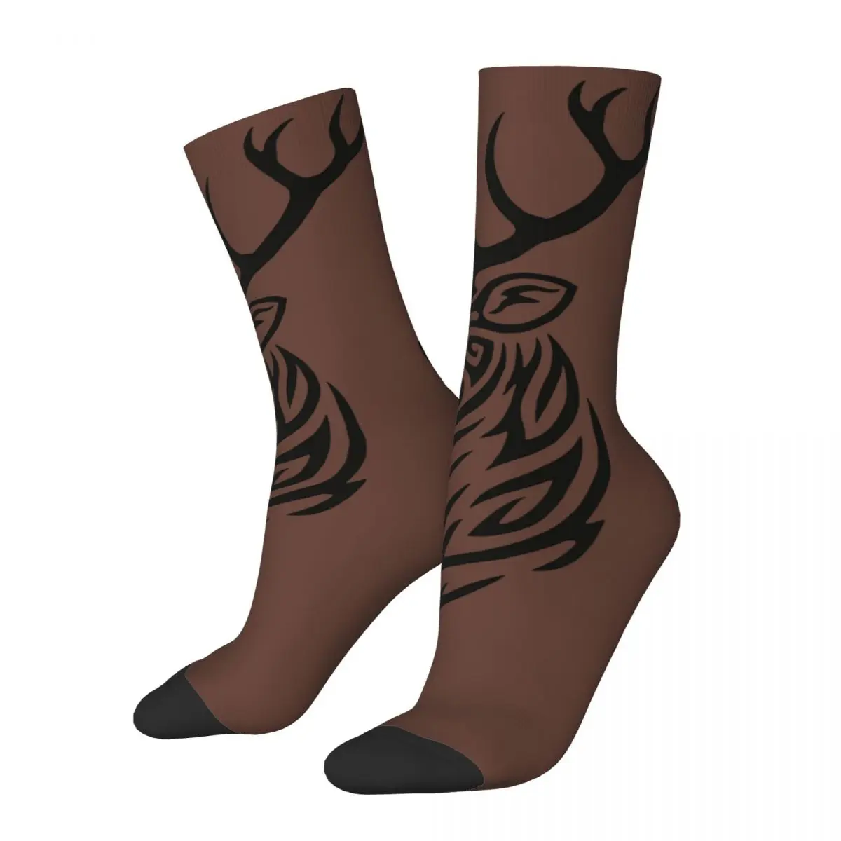 

Hip Hop Retro Tribal Stag Essential Crazy Men's compression Socks Unisex Elk Beauty Animal Harajuku Funny Novelty Crew Sock