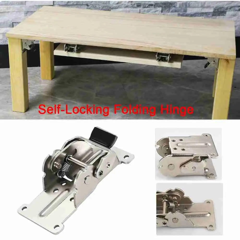 

0/90/180 Degree Furniture Brackets Fold Feet Hinges Self-Locking Folding Hinge Support Frame Table Leg Fittings
