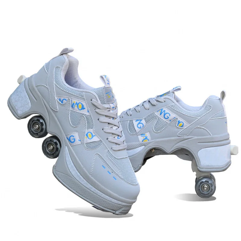 New Four-Wheel Invisible Heelys Transformative Shoes the Skating Double-Row Roller Skates Delivery tool for free-Tire