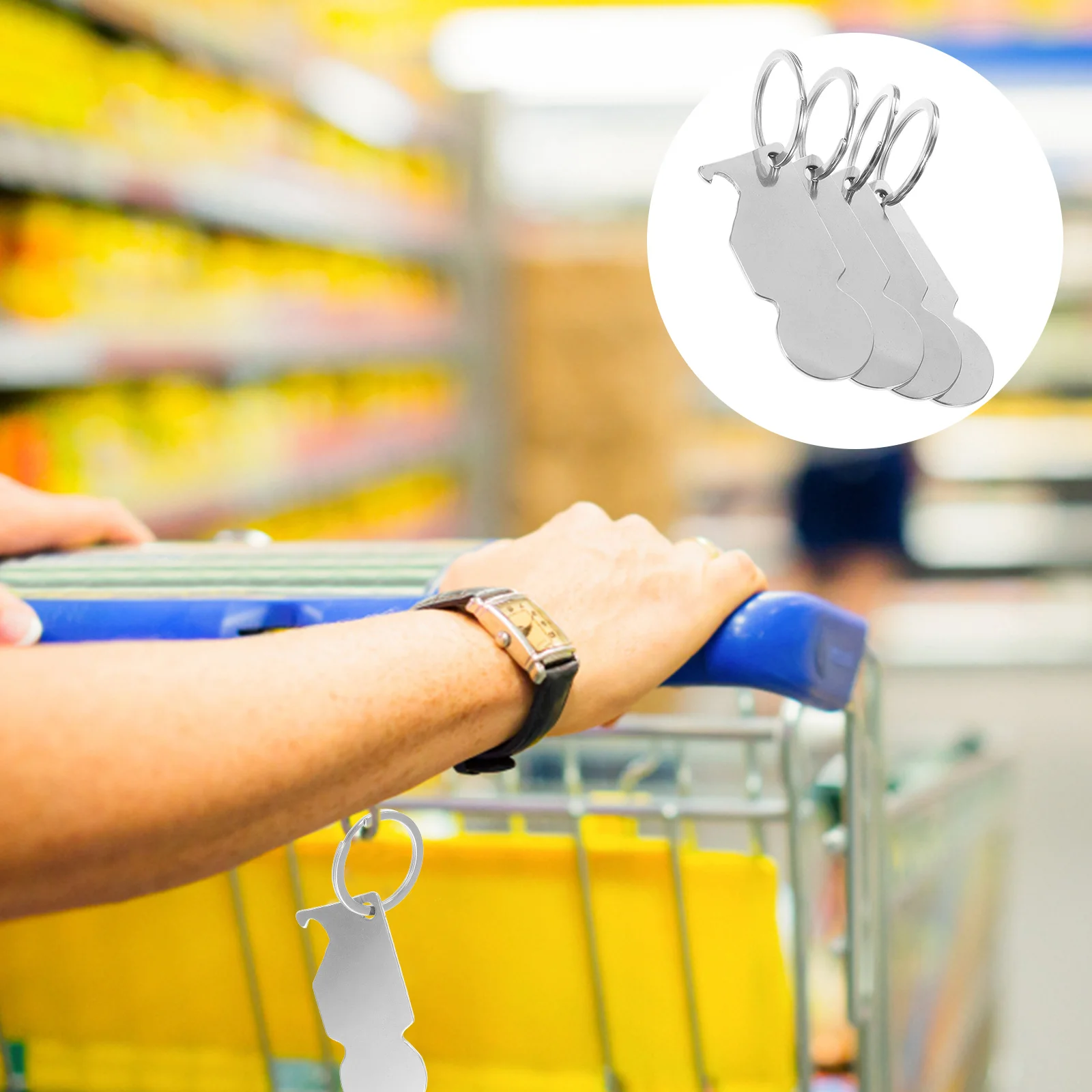 4 шт. жетонная тележка для покупок сверхмощная складная жетоны брелок ключей из