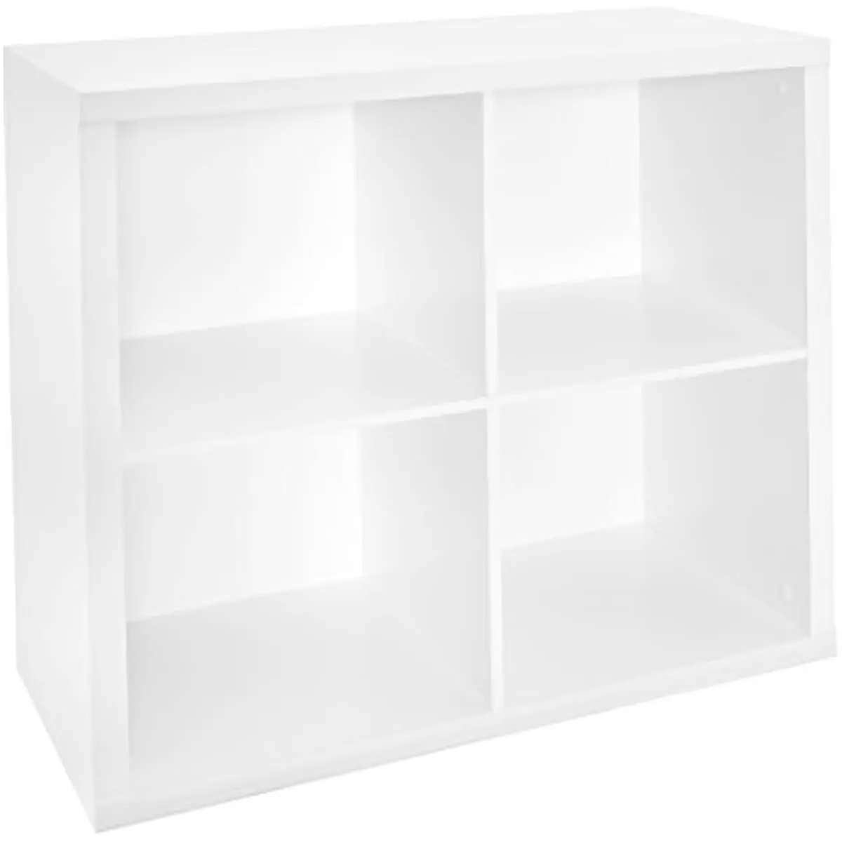 

4 Cube Storage Shelf Organizer Bookshelf with Back Panel, Easy Assembly, Wood, White Finish