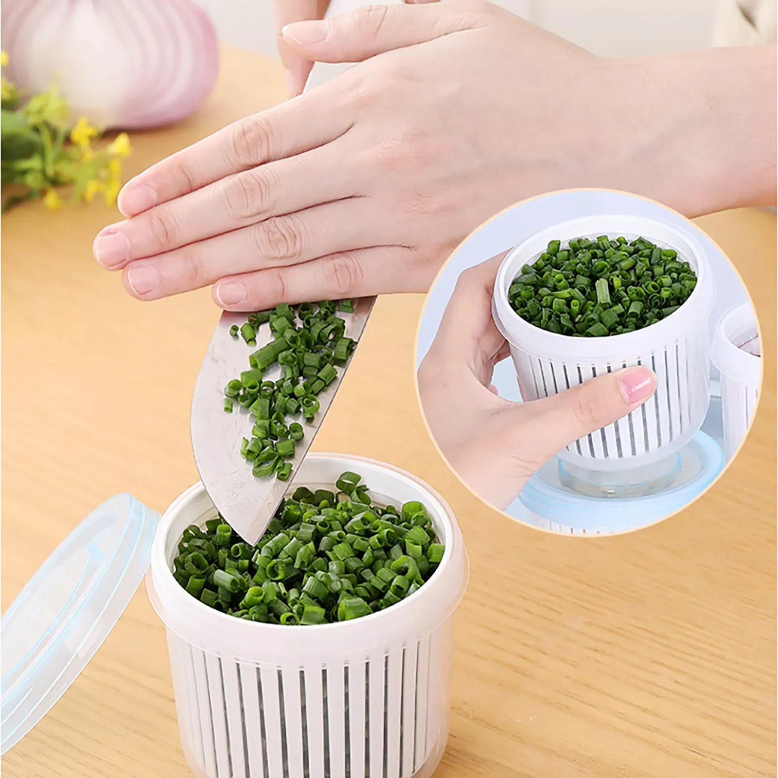 

Layer Vegetables Sealed Keeper Fresh Storage Box With Drain Basket Refrigerator use Draining Crisper Strainers Container