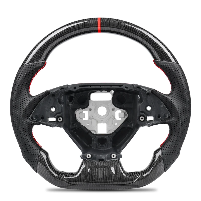 

Руль из углеродного волокна для Chevrolet Camaro 2016-2024, перфорированный кожаный руль, автомобильные аксессуары