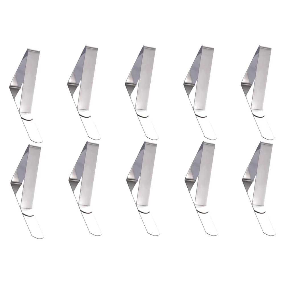 

10pcs Stainless Steel Tablecloth Tables Cover Clips Holder Clamps Non-slip Clips For Party Wedding Camping Table Cloth Fix Clip