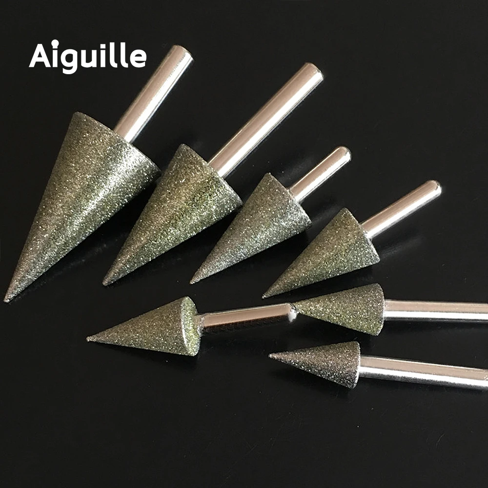 Фото Aiguille 30 градусов 80 #   Алмазная шлифовальная точка Каменные рабочие точки Алмазные шлифовальные заусенцы Пилинг-точка для обработки камня и металла №3