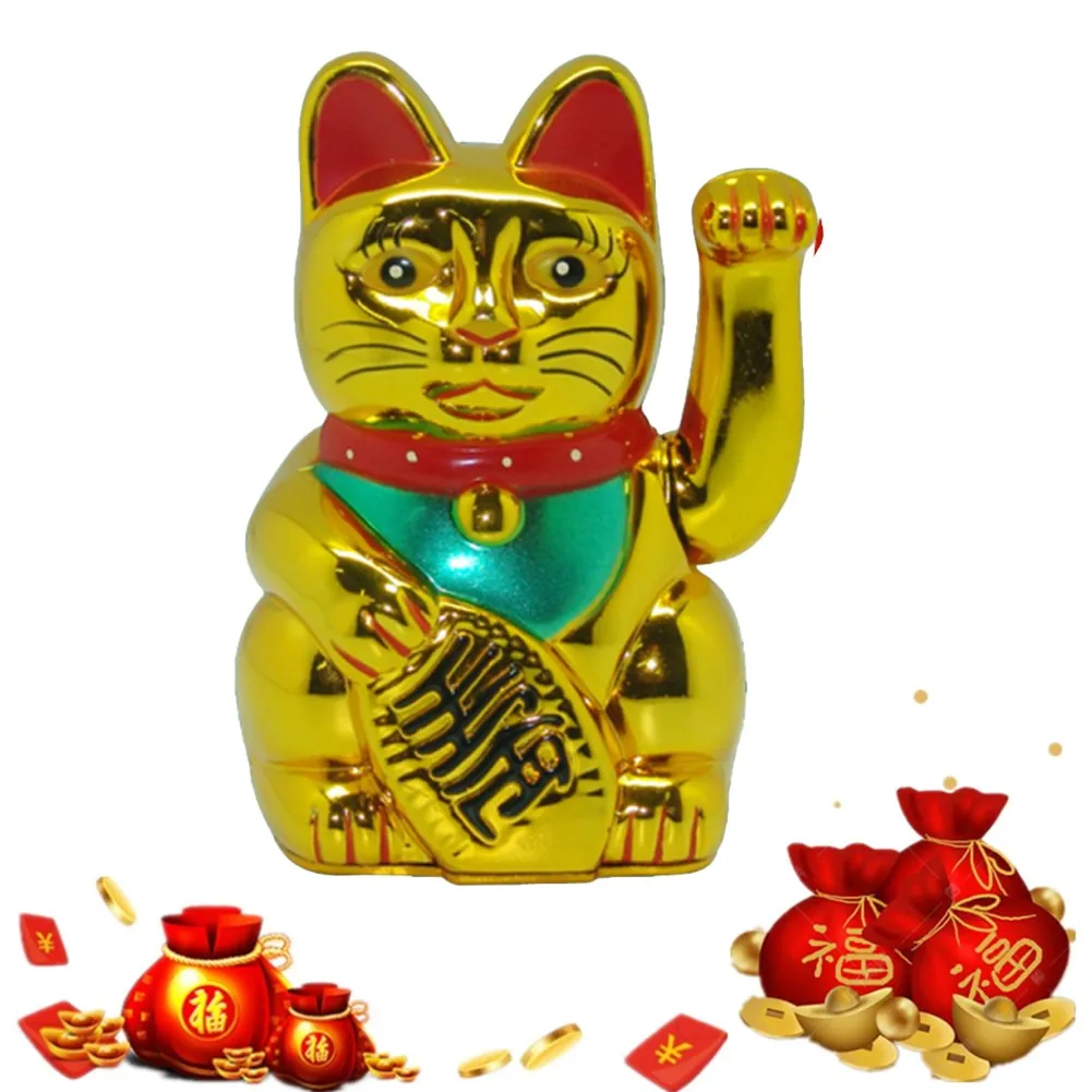 

Chinese Lucky Cat Decoration Solar Powered Auto Waving Lucky Cat Wealth Prosperity Welcoming Good Luck Cats Car Desktop Ornament