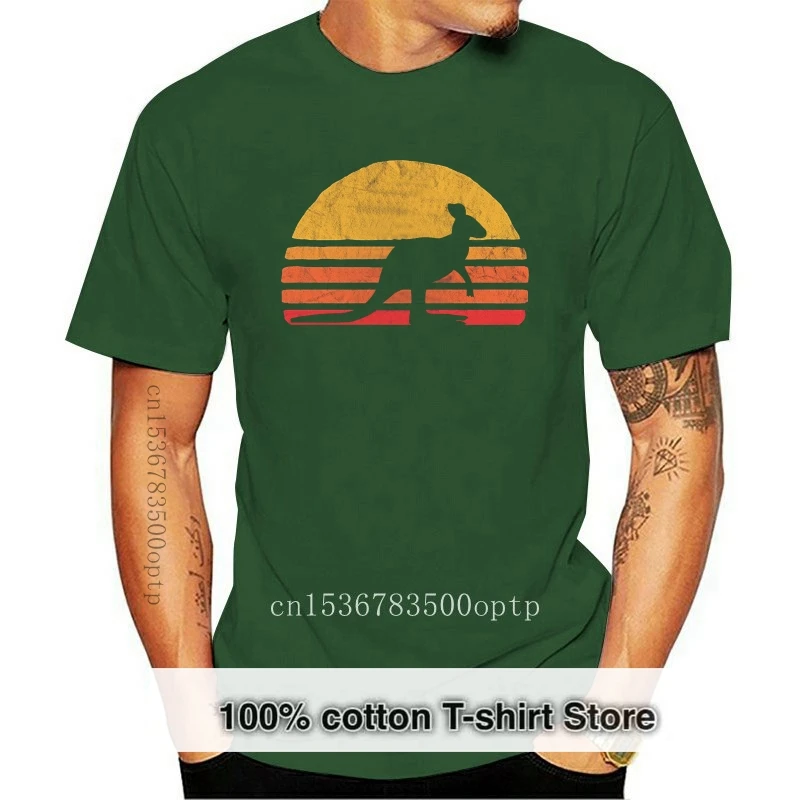 

2019 Fashion Summer Hot sale Retro Sun Kangaroo Silhouette T-shirt Vintage Tee Shirt Tee shirt
