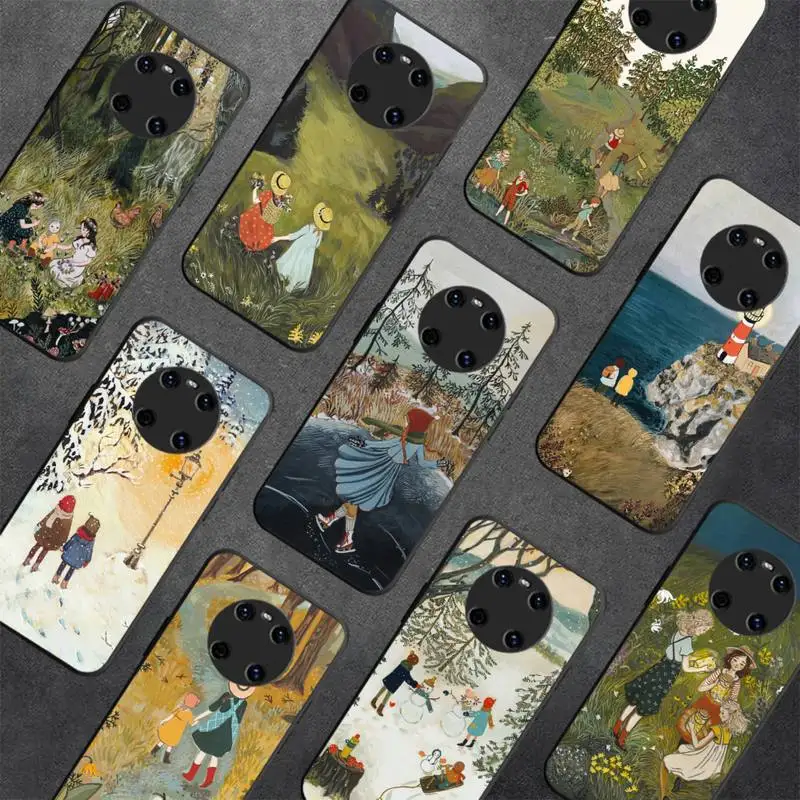 

Yinuoda Scenery Girl Phone Case for Samsung A51 A30s A52 A71 A12 for Huawei Honor 10i for OPPO vivo Y11 cover