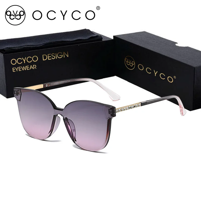 

Солнцезащитные очки без оправы UV400 для мужчин и женщин, роскошные модные солнечные аксессуары «кошачий глаз» со стразами в стиле панк, 2022