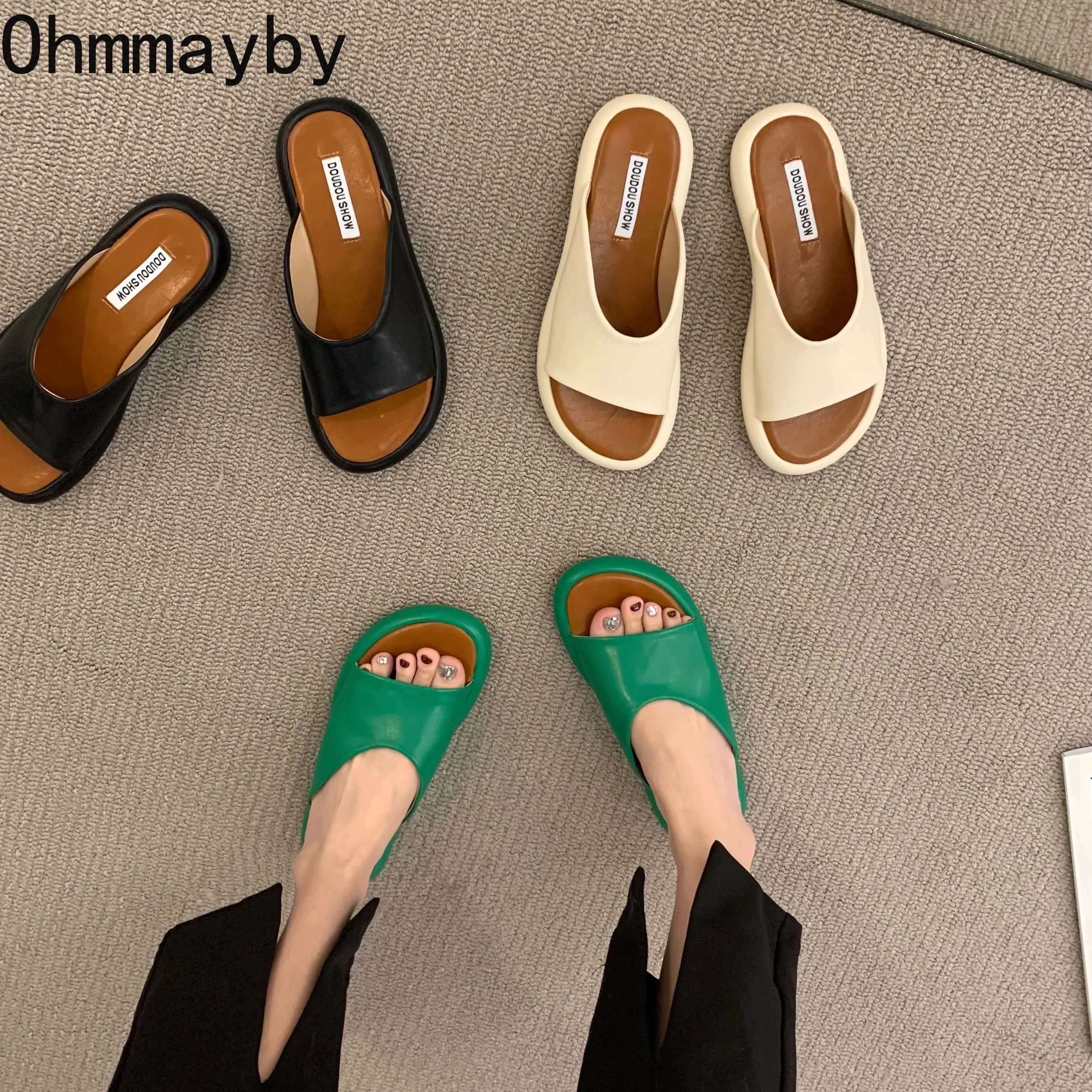 

Soft Sole Slides Platform Slippers Women Sandals 2022 Women's Open Toe Thick Sole Ladies Slip On Outdoor Beach Vacation Slides