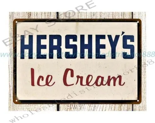 Металлическая жестяная вывеска Hershey's Ice Cream антикварная репродукция