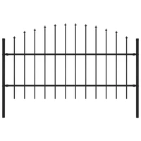 garden fence with spear top black steel outdoor privacy screen garden decoration 1 7m x 1m