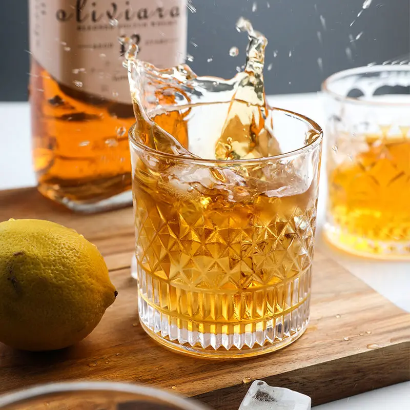 

WSHYUFEI Whiskey Glass Vintage Crystal Glass Bar Beer Mugs High-end Household Water Cup Household Products Kitchenware Tableware