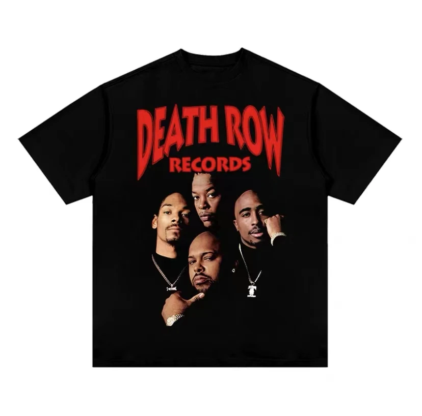 

Rapper Dr. Dre Suge Knight Deat Row Records Print T-shirt Streetwear Men Women Fashion Casual Hip Hop Black Tshirt Short Sleeve