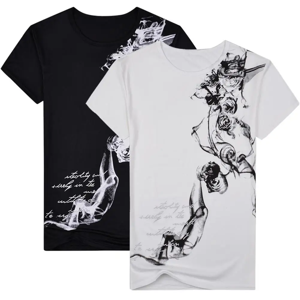 

Ink Printing Fashion O-Neck Short Sleeve Men Summer T-shirt Top Tee New