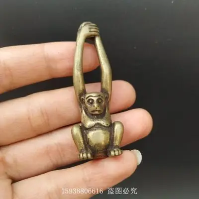Изысканная имитация латуни твердый Зодиак обезьяна Гиббон кулон |