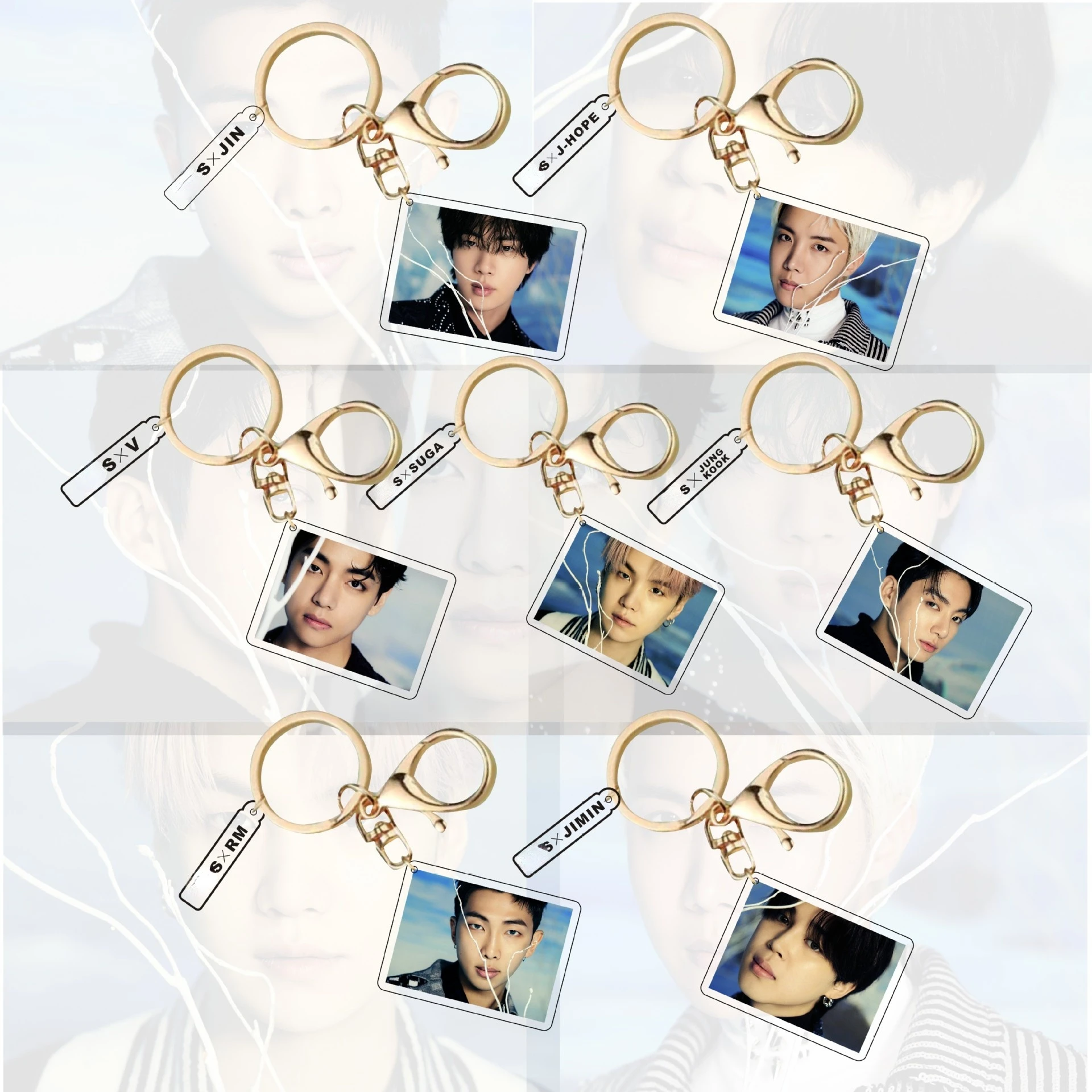

KPOP Bangtan Boys FESTA Creative 2-Piece Acrylic Keychain Keyring Bag Pendant Accessories Jewelry New Korea Fashion Gifts K-POP