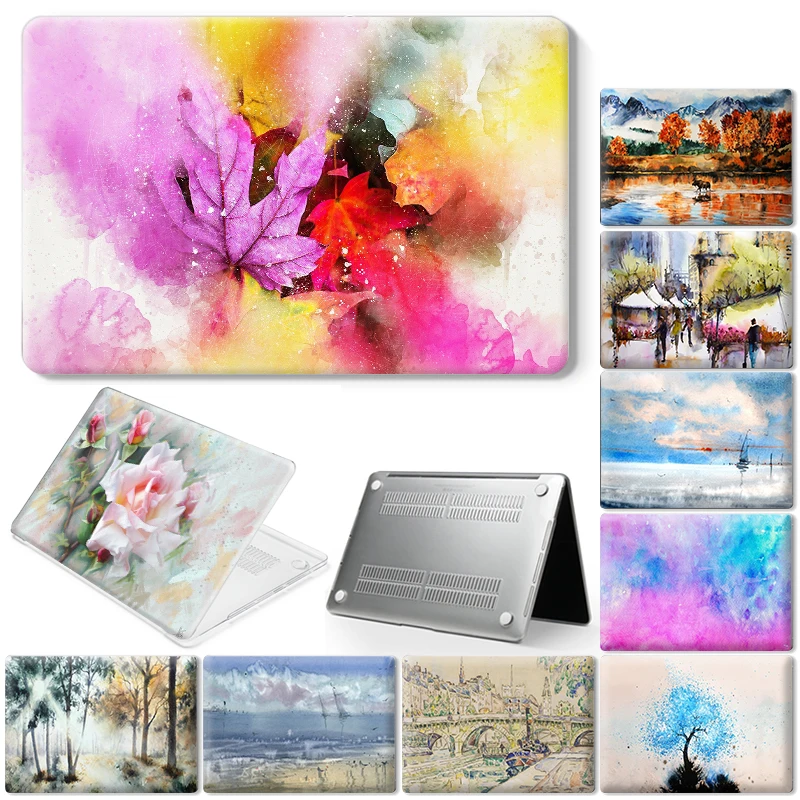 

Художественный акварельный чехол для ноутбука Macbook Air 11 2018 2020 13 Touch Bar ID Pro 13 15 16 Retina 15 13 12 дюймов