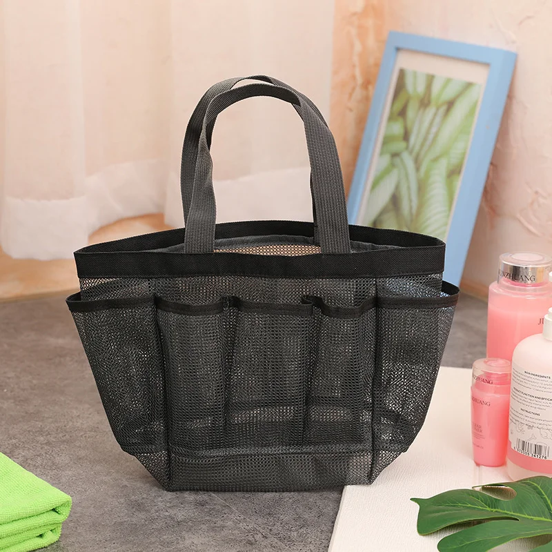 

Men's Portable Mesh Shower Caddy Quick Dry Shower Tote Hanging Bath Toiletry Organizer Bag 7 Storage Pockets Double Handles