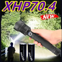 super bright xhp70 high power led flashlight usb rechargeable torch ipx8 tactical flash light powerful hand lantern for camping