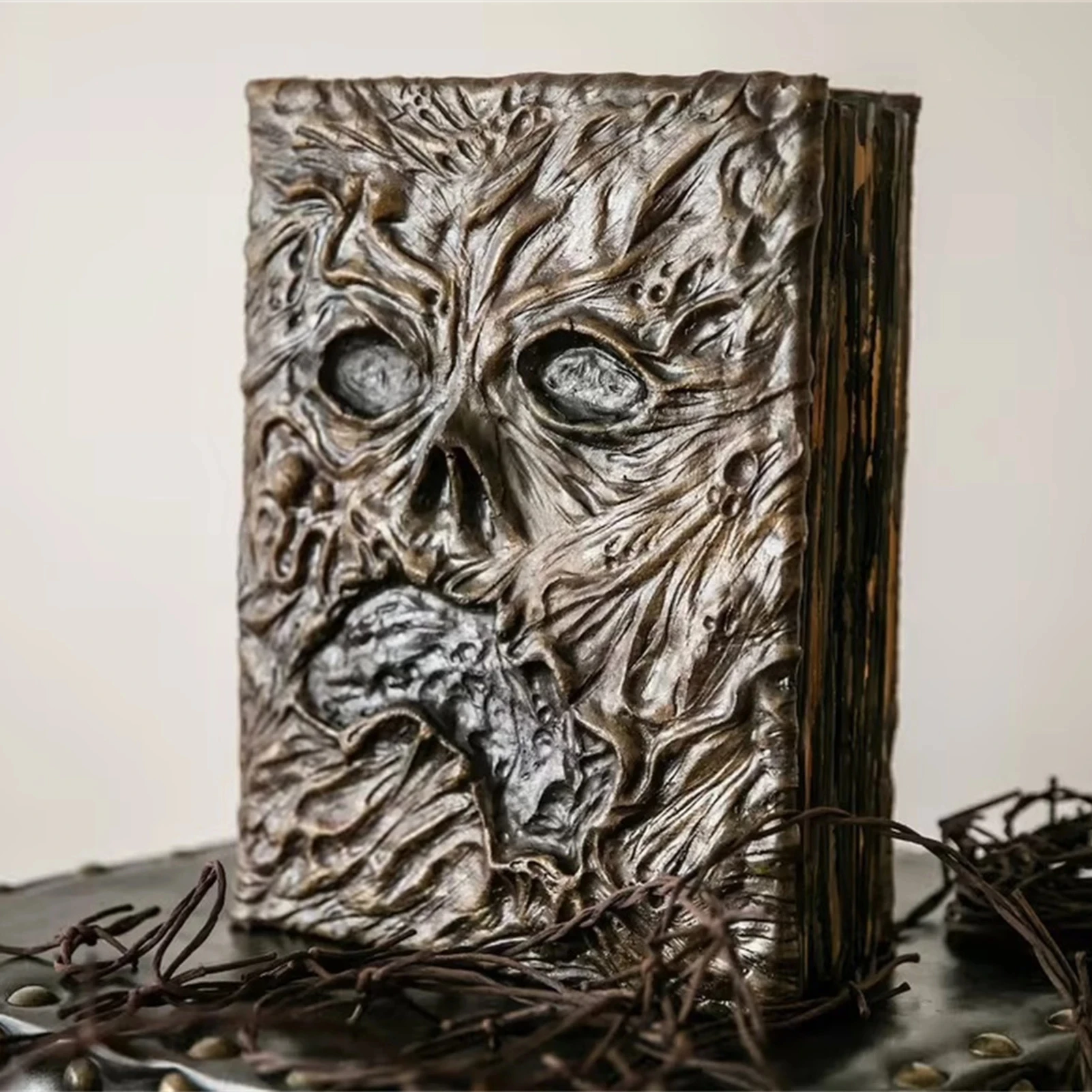 

New Necronomicon Dark Magic Book Demon Evil Dead Summon Book Altar Ceremony Prop Book Collection Living Room Desktop Decoration