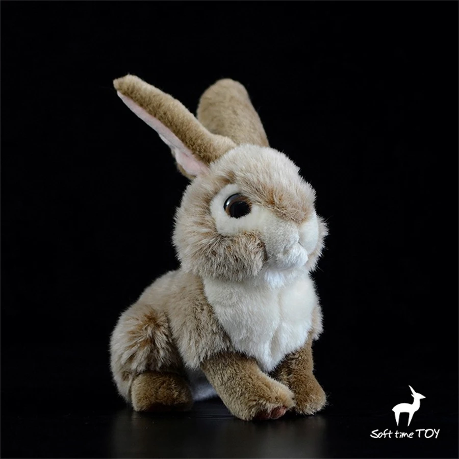 

Brown Rabbit High Fidelity Anime Cute Bunny Plushie Hare Plush Toys Lifelike Animals Simulation Stuffed Doll Kawai Toy Gifts Kid