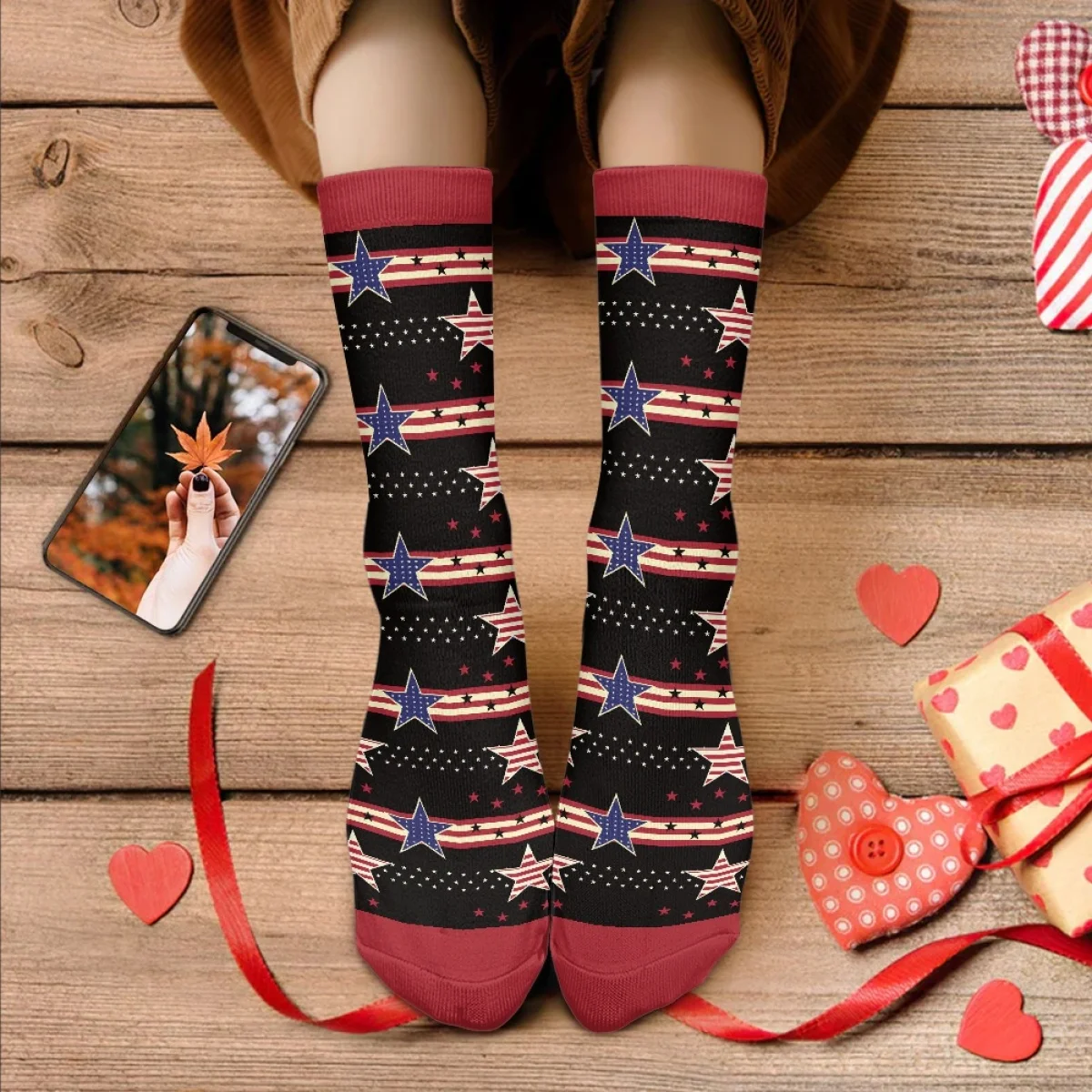 

Американский флаг, пентаграмма, принт, четыре сезона, средняя трубка, удобный художественный дизайн, домашние портреты, сексуальные линзы