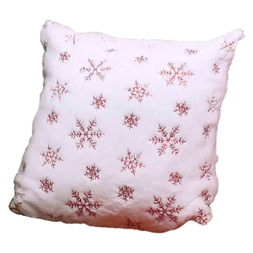 

Fine Workmanship Pillowcase Elegant Sequin Snowflake Pillow Case Festive Reusable Sofa Decoration for Christmas Party Supplies