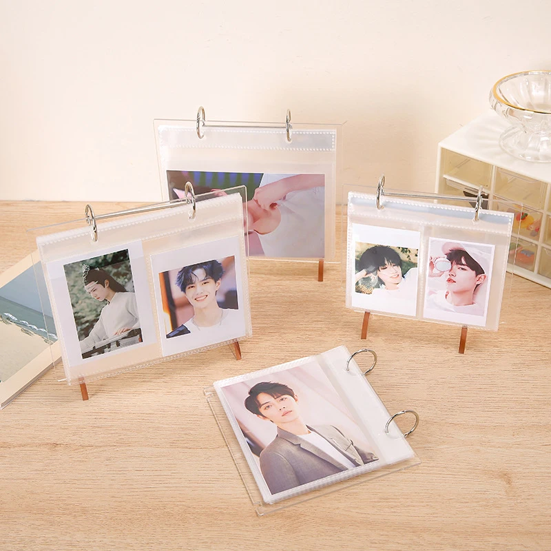 

3/4/5/6 Inch Desktop Photo Album Acrylic Desk Calendar Mini Photo Cards Book Holder Photo Album Decoration Star Postcard Collect