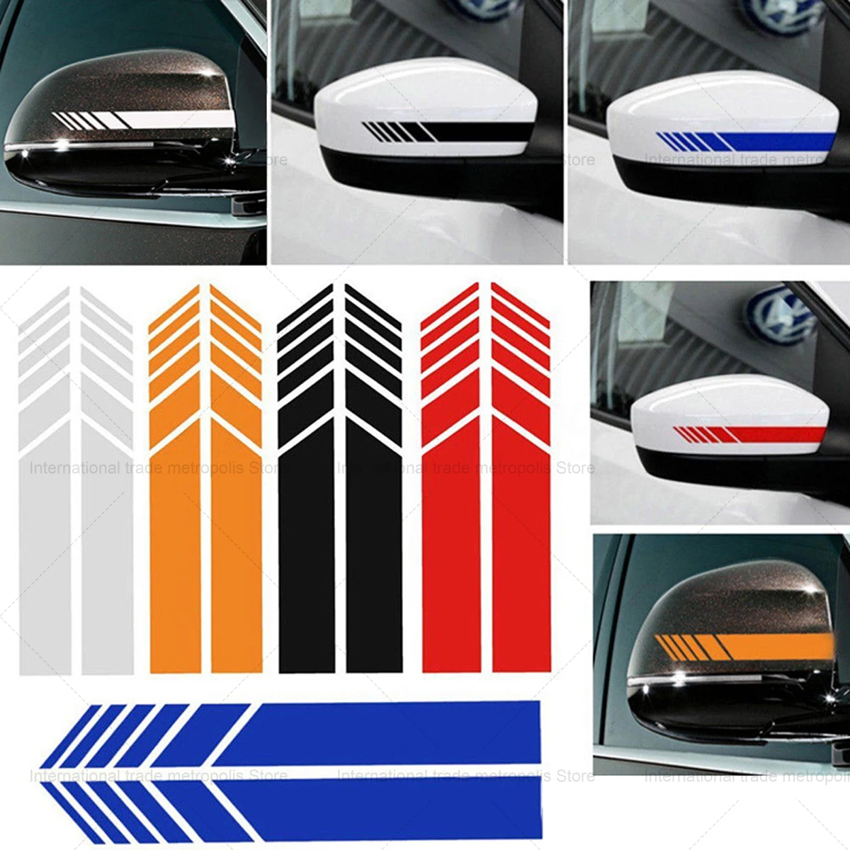 

1 Pair Of Car Rearview Mirrors Side Stripe Sticker Auto Style for Kia Rio Picanto Niro Forte Ceed Stonic Stinger