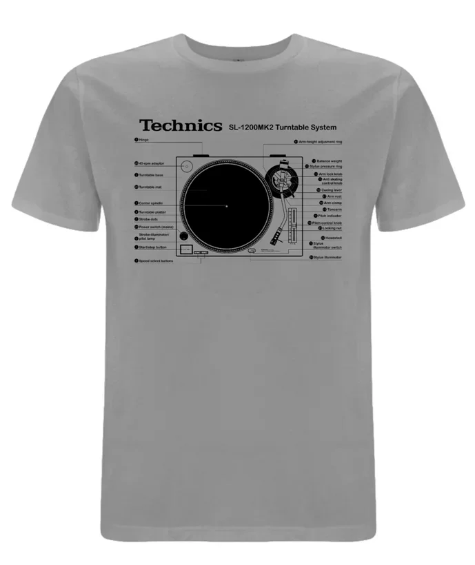 Новая техника 1200-MK2 поворотная система футболка серый s-xxl DJ деки виниловая