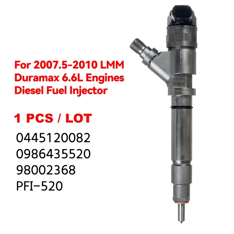 

0445120082 / 0986435520 New For 2007.5-2010 6.6L LMM GM Chevy Chevrolet GMC Duramax -Diesel Fuel Injector PFI-520