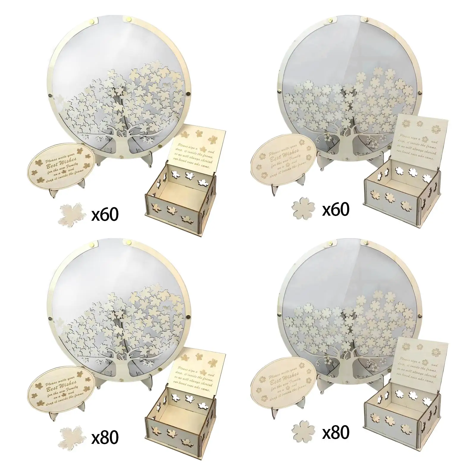 

Wooden Wedding Guest Book Drop Box Decor Party Favors Message Frame Storage Box Guestbook for Reception Ceremony Graduation