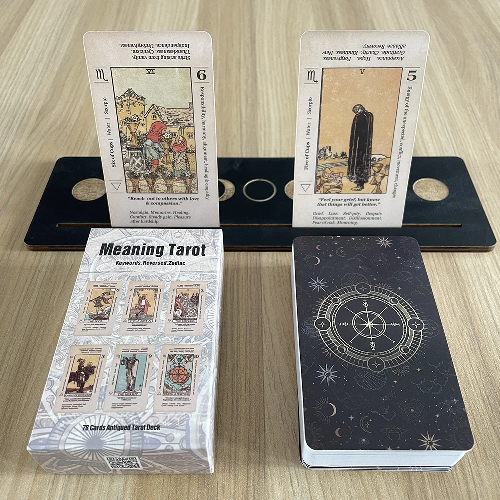

Tarot in English Version with Keywords Meaning on It Runes Divination Sturdy Cards Toro Deck Classic
