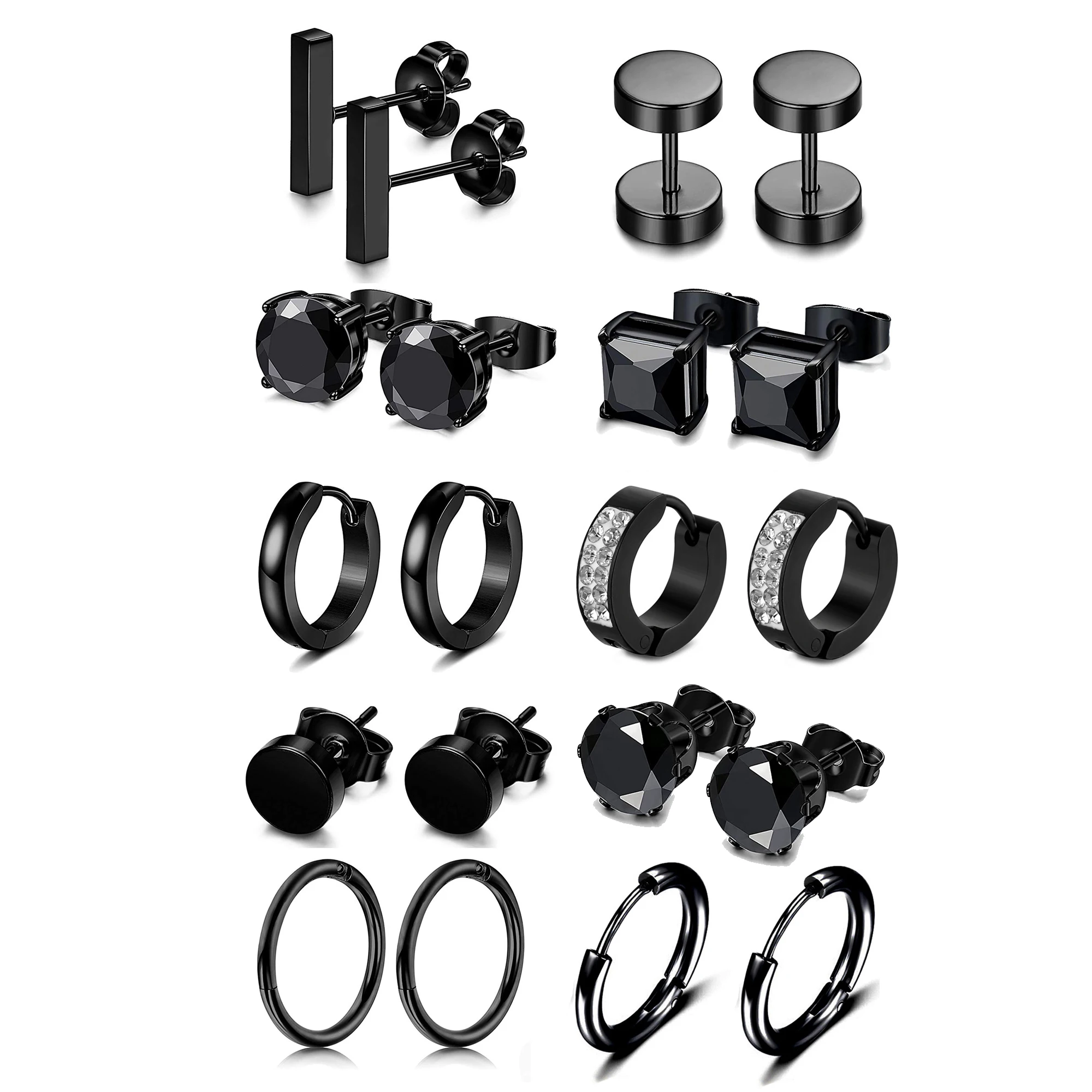 

10 пар, серьги-гвоздики из нержавеющей стали