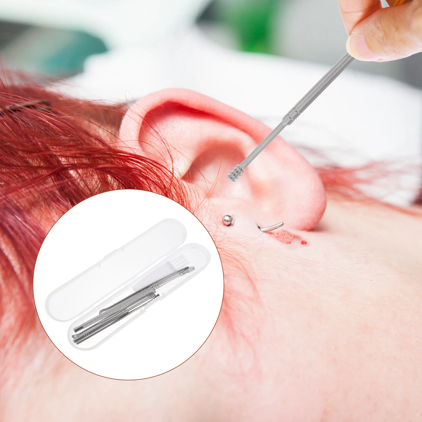 

3sets Ear Picks Earwax Removal Tools Safe Portable Durable Earwax Removal Kits for Home Hotel Travel