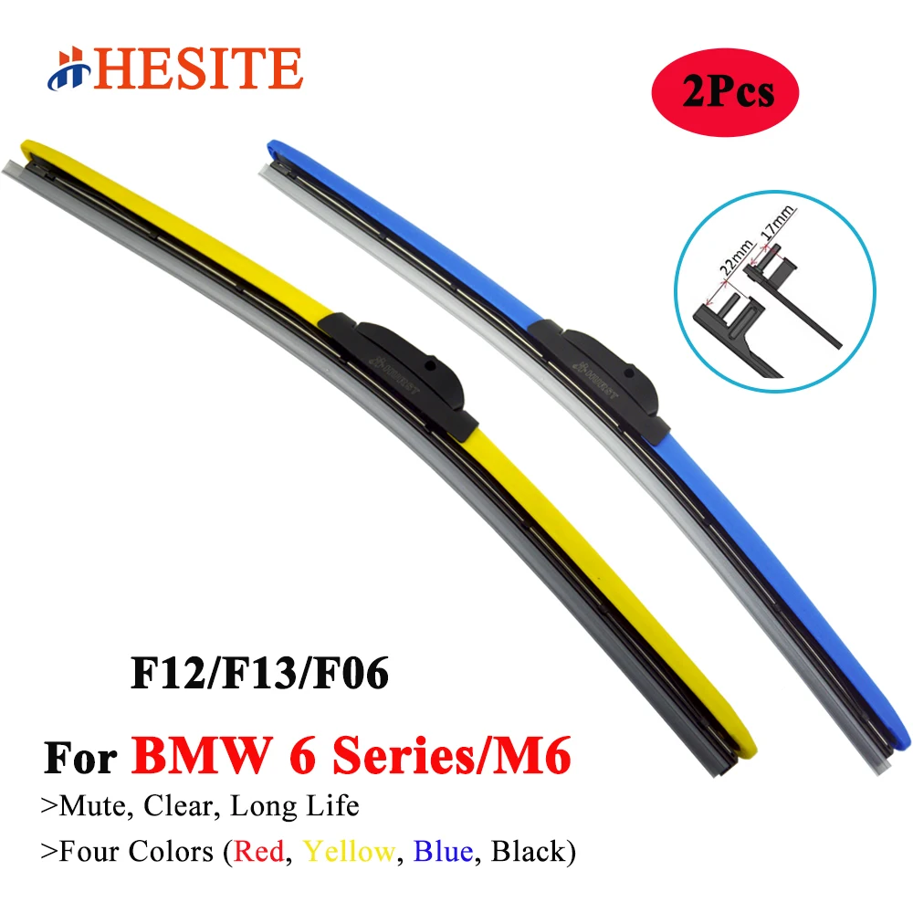 

HESITE Colorful Windshield Wiper Blade For BMW 6 Serie M6 F12 F13 F06 Coupe Convertible Sedan 2010 2012 2013 2015 2016 2017 2018