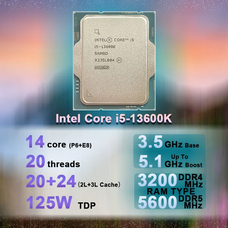Intel Core i5-14600K i5 14600K 14-Core 20-Thread CPU L3=24M 125W LGA 1700  New but without Cooler - AliExpress