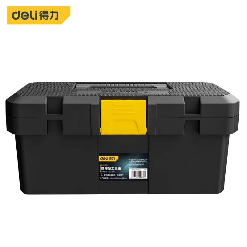 Deli 12/15/18 Inch Double Layer Tool Boxes Household Parts Storage Boxes Electrician Portable Large Capacity Tool Box Organizer